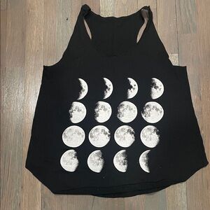 Lunar Phases Black Tank Top